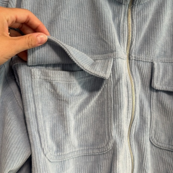 Aerie Blue Utility Jacket Cropped Lightweight - Picture 2 of 4